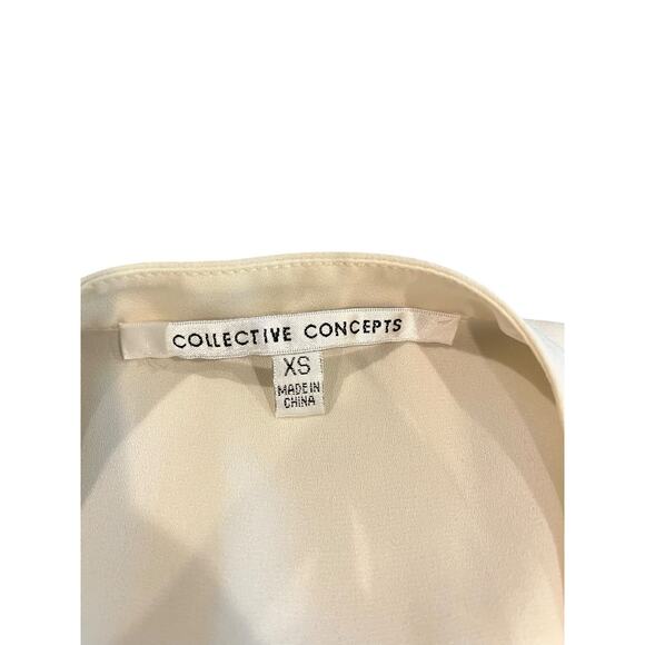 Collective Concepts Ivory Color Sleeveless Drape Front Blouse Size XS - Picture 3 of 6